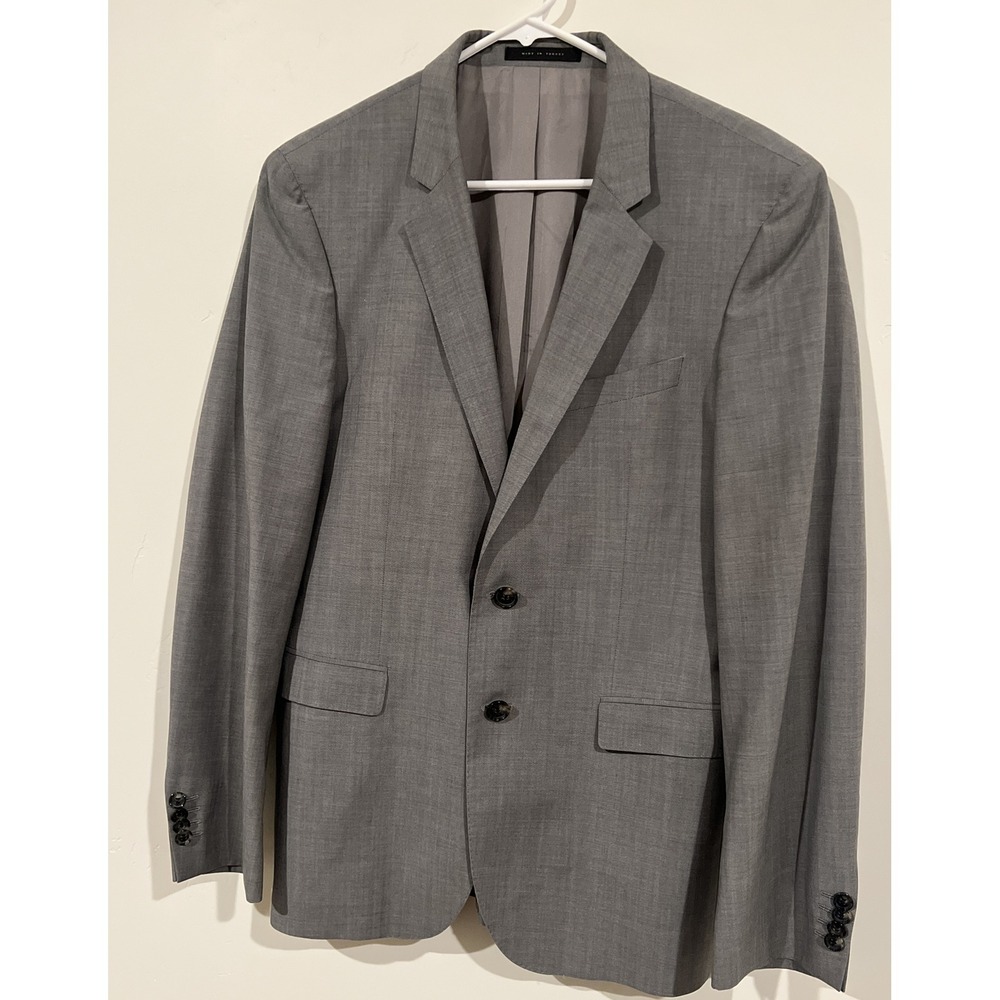 HUGO BOSS Blazer Mens 40R Light Gray Guabello 120 Wool Suit Jacket